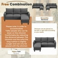 thumbnail image 2 of Homall Convertible Sectional Sofa Couch, Modern Linen Fabric L-Shaped Couch 3-Seat Sofa Sectional with Reversible Chaise for Small Living Room, Apartment and Small Space, New Dark Gray, 2 of 8