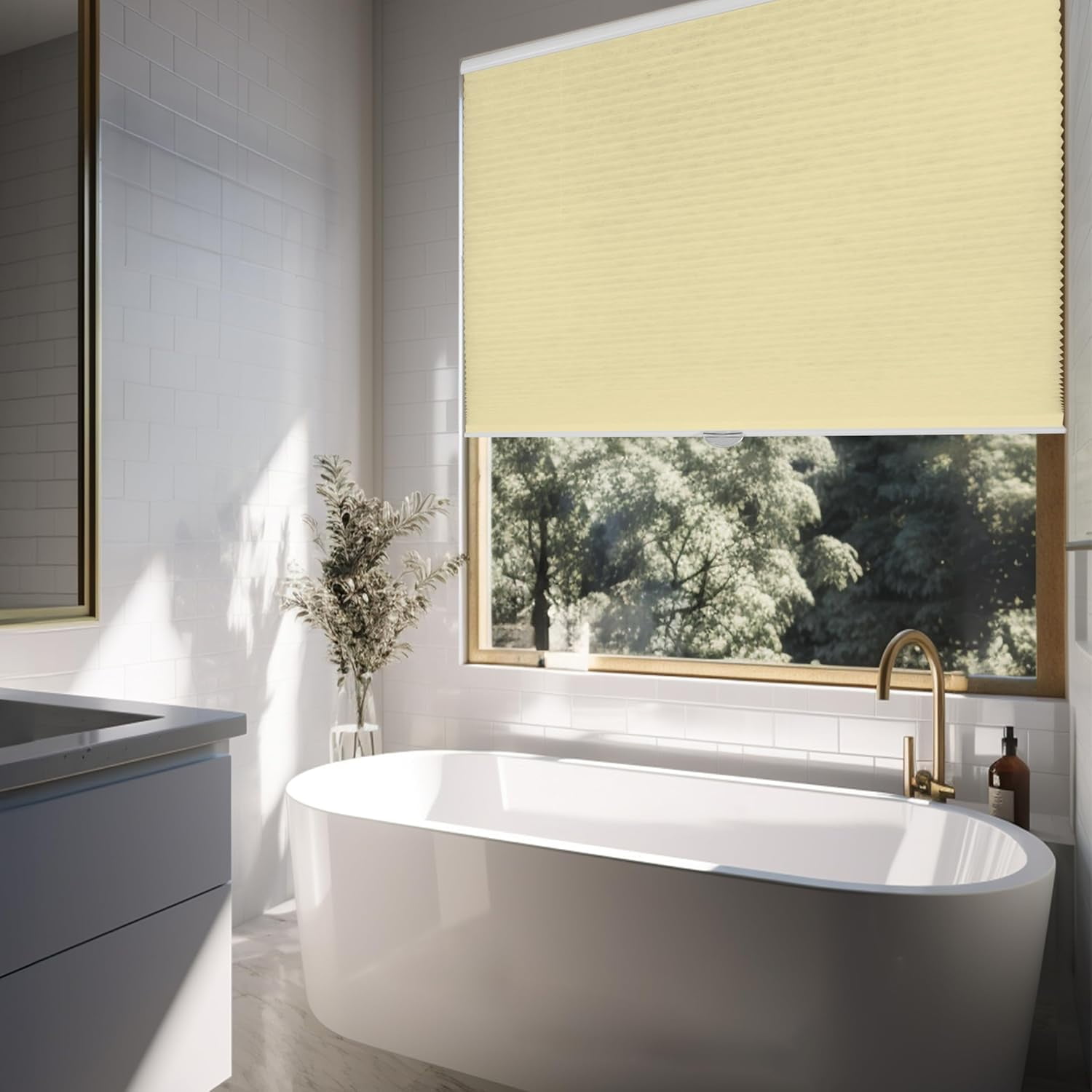 Chicology Cream Cordless Light Filtering Cellular Shades 66.25 in. W x 48 in. L