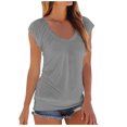 thumbnail image 1 of Blusa Informal Elegante Para Mujer, Cuello en V Erógeno, Hombros Descubiertos, Manga Corta, Camisas Regulares Odeerbi ODB161823, 1 of 5