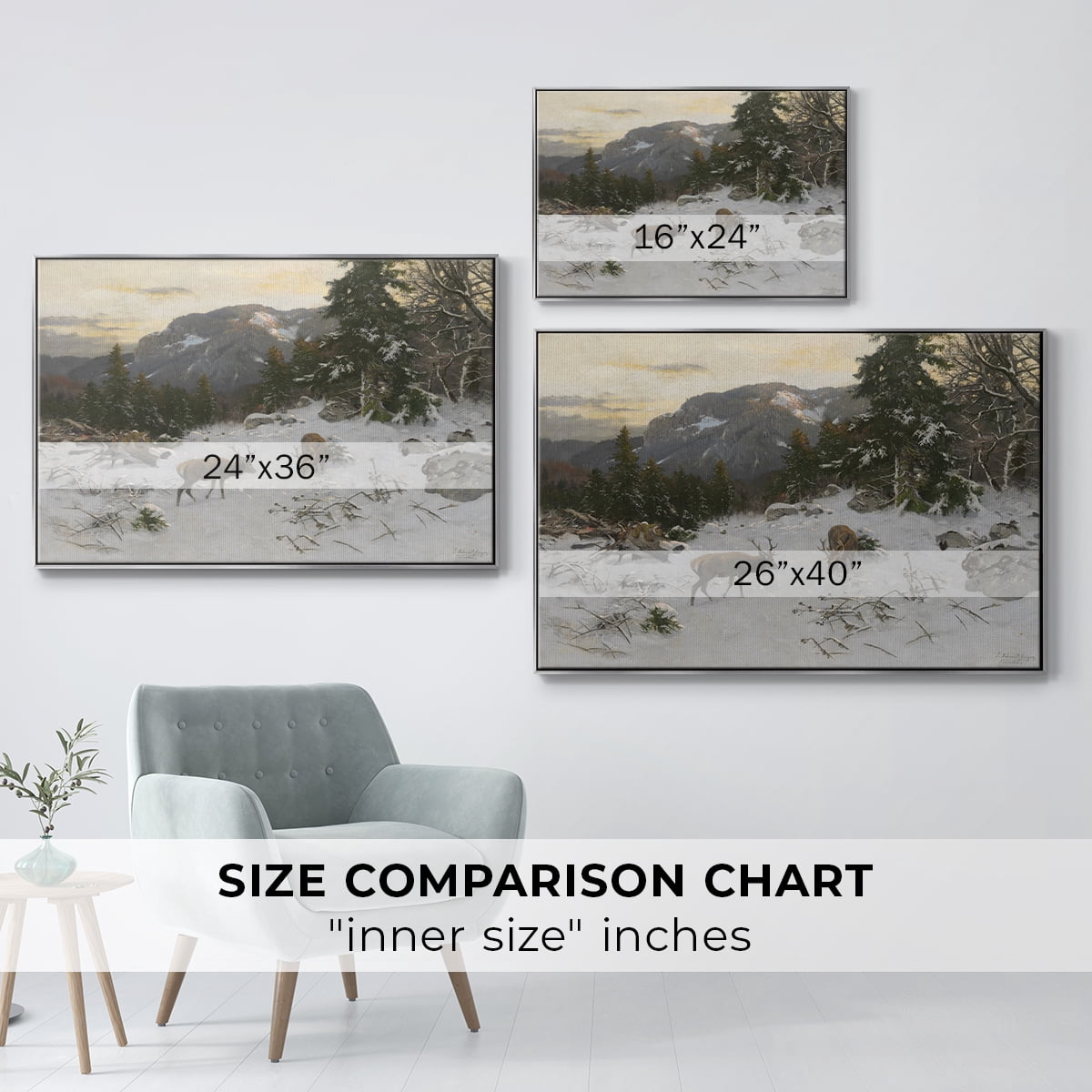 Vintage Landscape-CLXII By Wexford Home Framed in Silver Wood Gallery Wrapped Canvas 17 in. x 25 in.