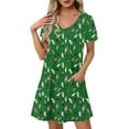 thumbnail image 2 of Patlollav 2025 Womens Fashion Summer Print Short-Sleeved V-Neck Casual Dress, 2 of 6