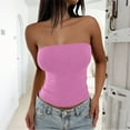 thumbnail image 4 of Vinsonshop Tube Tops Crop Tops for Women Basics Womens Clothing Womens Tops Casual Y2k Tops Basic Tops for Woman Summer Tops for Women Hot Pink S, 4 of 6