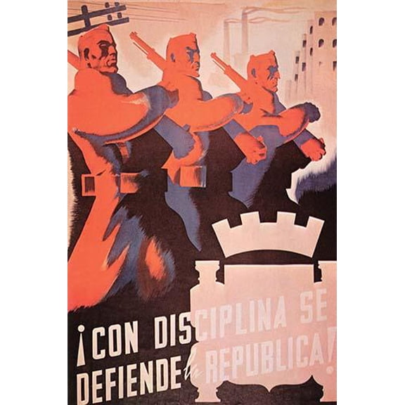 The Republic is Defended with Discipline-Fine Art Canvas Print (20" x 30")