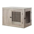 thumbnail image 2 of Unipaws Dog Crate End Table with Cushion Indoor Use Grey Medium, Weathered Gray, 2 of 7