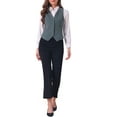 thumbnail image 2 of INSPIRE CHIC Velvet Suit Waistcoat for Women's Retro Sleeveless Steampunk Blazer Dressy Vest S Grey, 2 of 6
