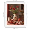 thumbnail image 2 of Paint By Numbers Kit for Adults Beginner - Vintage Red Floral Ceramic Tea Set DIY Canvas Painting Kits for Adults, Frameless Paint By Number for Adults for Home Wall Decor 16x20 Inch, 2 of 7