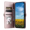 thumbnail image 6 of For Google Pixel 9 Pro/10 Pro XL Wallet Phone Case-PU Leather Flip Cover with 3 Credit Card Slots,Hidden buckle Pocket & Detachable Shoulder Strap and Wrist Strap,Shockproof,Pink, 6 of 11