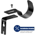 thumbnail image 6 of 4 Pieces Adjustable Curtain Rod Brackets Support Holders Universal Wall Bracket Hooks with Screws for 1 Inch Diameter Curtain Rod, Black, 6 of 8