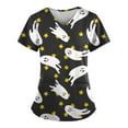 thumbnail image 1 of Halloween Women's V-neck Fashion Casual Printing Top Protective Work Suit, 1 of 3