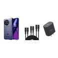 thumbnail image 1 of BD Combo Bundle Case for OnePlus 11 5G Case - (Dark Navy Blue) Impact Resistant Flexible Armor Case with UL Listed Type-C PD Wall Charger, 3-Pack of USB Cables (3ft, 6ft, 10ft), 1 of 5
