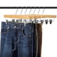 thumbnail image 4 of Perchas de madera AMKUFO para pantalones, 20 unidades, madera natural con clips, 35 cm, 4 of 7