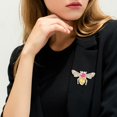 thumbnail image 3 of ievspot Lady Brooch Bee Shape Rhinestone Decor Clothes Pin Party Prom Bride Wedding Garment Jewelry, 3 of 7