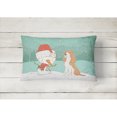 thumbnail image 2 of Carolines Treasures CK2072PW1216 Red Spaniel Snowman Christmas Canvas Fabric Decorative Pillow  12H x16W multicolor, 2 of 3