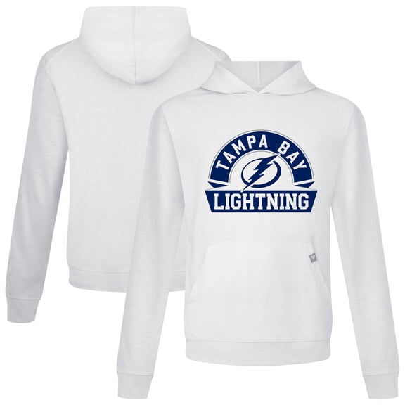 Men's Levelwear White Tampa Bay Lightning Relay Banner Arch Pullover Hoodie