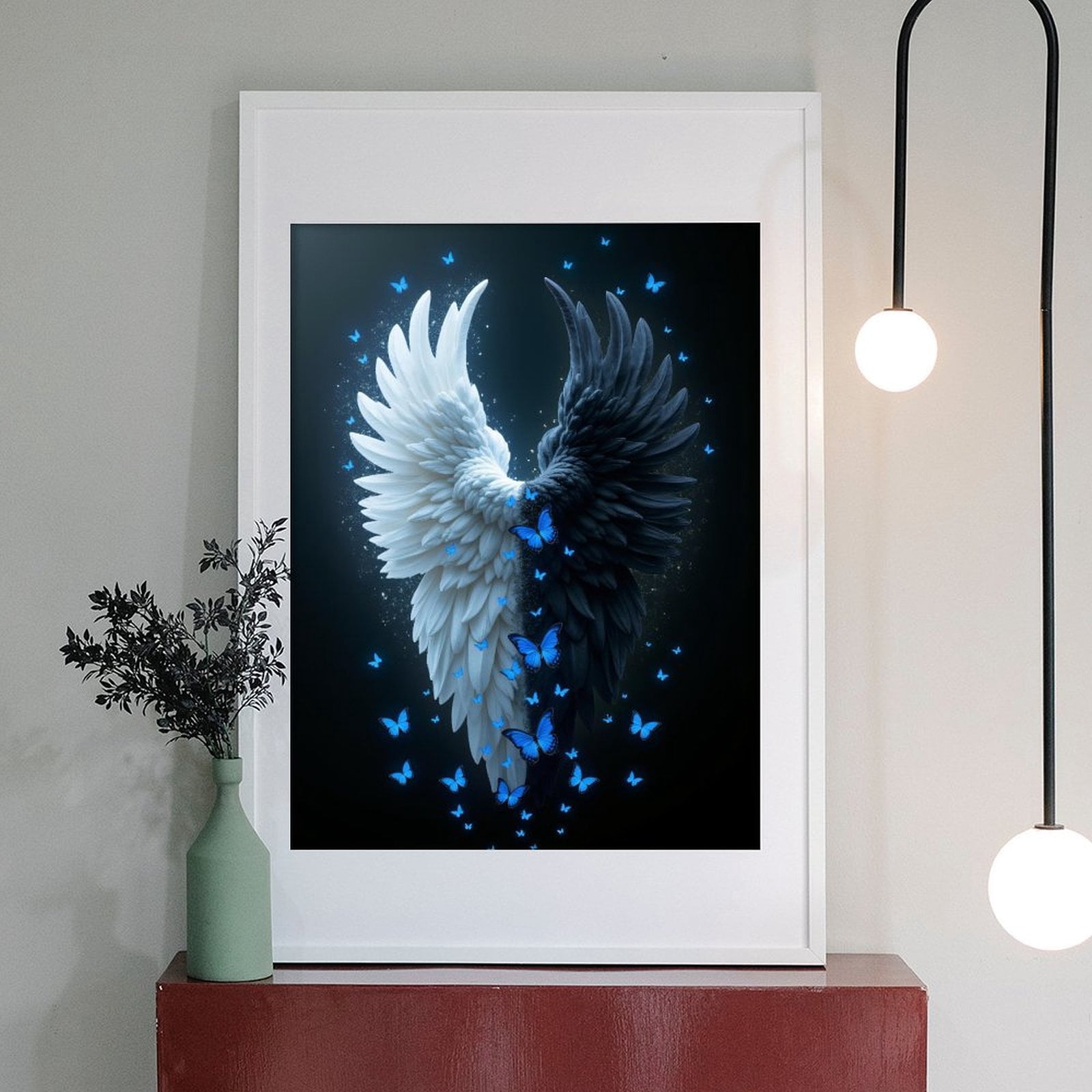 Diamond Art Kits for Adults - 5d Blue Butterflies Wings Contrast Diamond Painting for Adults, Diamond Art for Adults Beginners, Diamond Painting Kits for Adults for Home Wall Decor
