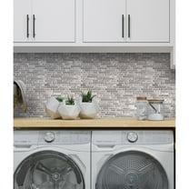 Apollo Tile   5 pack 11.7-in x 11.9-in Silver Glass Mosaic Tile (4.79 Sq ft/case)