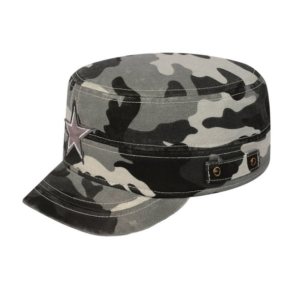 Unisex Embroidered The Star, Military Hat, Grey Camo/Grey Camo, Adjustable Fit