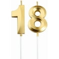 thumbnail image 1 of 18th Birthday Candles Gold Number 18 Cake Topper Party Decorations, 1 of 6