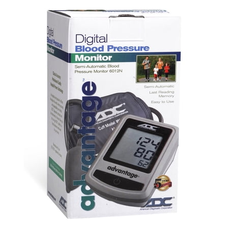 Advantage 6012N Series Adult Cuff Arm Home Semi Automatic Digital Blood Pressure Monitor 1-Tube Blue 1 Each