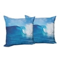 thumbnail image 6 of Ambesonne Ocean Throw Pillow Cover 2 Pack, Cloudy Summer Sky Wavy, 20", Navy White, 6 of 6