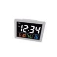 thumbnail image 1 of Reloj despertador LCD colorido Inteprter con termómetro y alarmas Blanco, 1 of 1