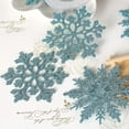 thumbnail image 4 of Adornos navideños de plástico con forma de copo de nieve y purpurina para árbol de Navidad, 4 pulgadas, 4 of 5