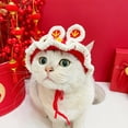 thumbnail image 3 of New Year Cat Hat New Year Style Pet Woolen Yarn Hat, Cute Cartoon Animal Design, Perfect for Tiger Year, 3 of 8