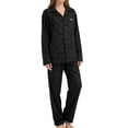 thumbnail image 4 of MecTo Women Pajamas Sets, Lady Long Sleeves Shirt Suit PJ, Black, 2 piece, Size M, 4 of 9