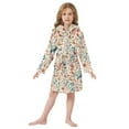 thumbnail image 6 of FORMRS Niños Bathrobe Unisex Hooded Robe Soft Plush Pajamas Sleepwear, Size 2-3T, Watercolor Leaves, 6 of 7