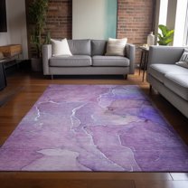 Addison Rugs Chantille Indoor/Outdoor Transitional Watercolors Purple Washable Rectangle Rug, 2'6" x 3'10"