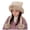Beige, variant on Girls Cat Ear Plush Trapper Hat With Long Pom Tassel Ties