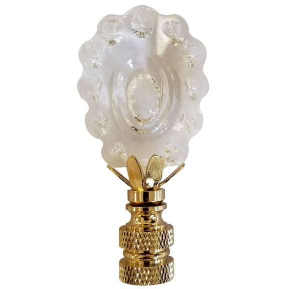 Royal Designs, Inc. Rounded Scallop 1.12 Inch Medium Lamp Finial, F-2019M-PB-1, Polished Brass, Single