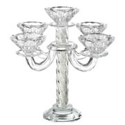 A&M Judaica and Gifts  5 Branch Candlestick Crystal Curled 8.5 in. 8.5 in.