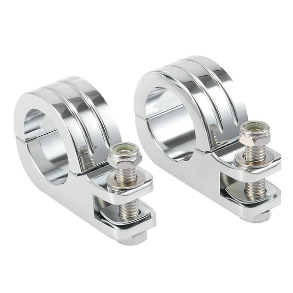 Pair 1.5" 38mm Clamp Foot Peg Mount Engine Guard Bar Silver Tone Replacement for Harley