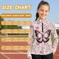 thumbnail image 6 of Psesaysky Girl's Pink Butterfly Flower Graphic Print Preppy Cute Sweatshirts Long Sleeve Drop Shoulder Half Zipper Pullovers Athletic Thermal Coat 12-13 Years, 6 of 6