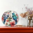 thumbnail image 2 of GZHJMY Wall Clock Birds Flowers 10 Inch Silent Non Ticking Quality Quartz Battery Operated Digital Round Easy to Read for Home Office Kitchen Decorative, 2 of 7