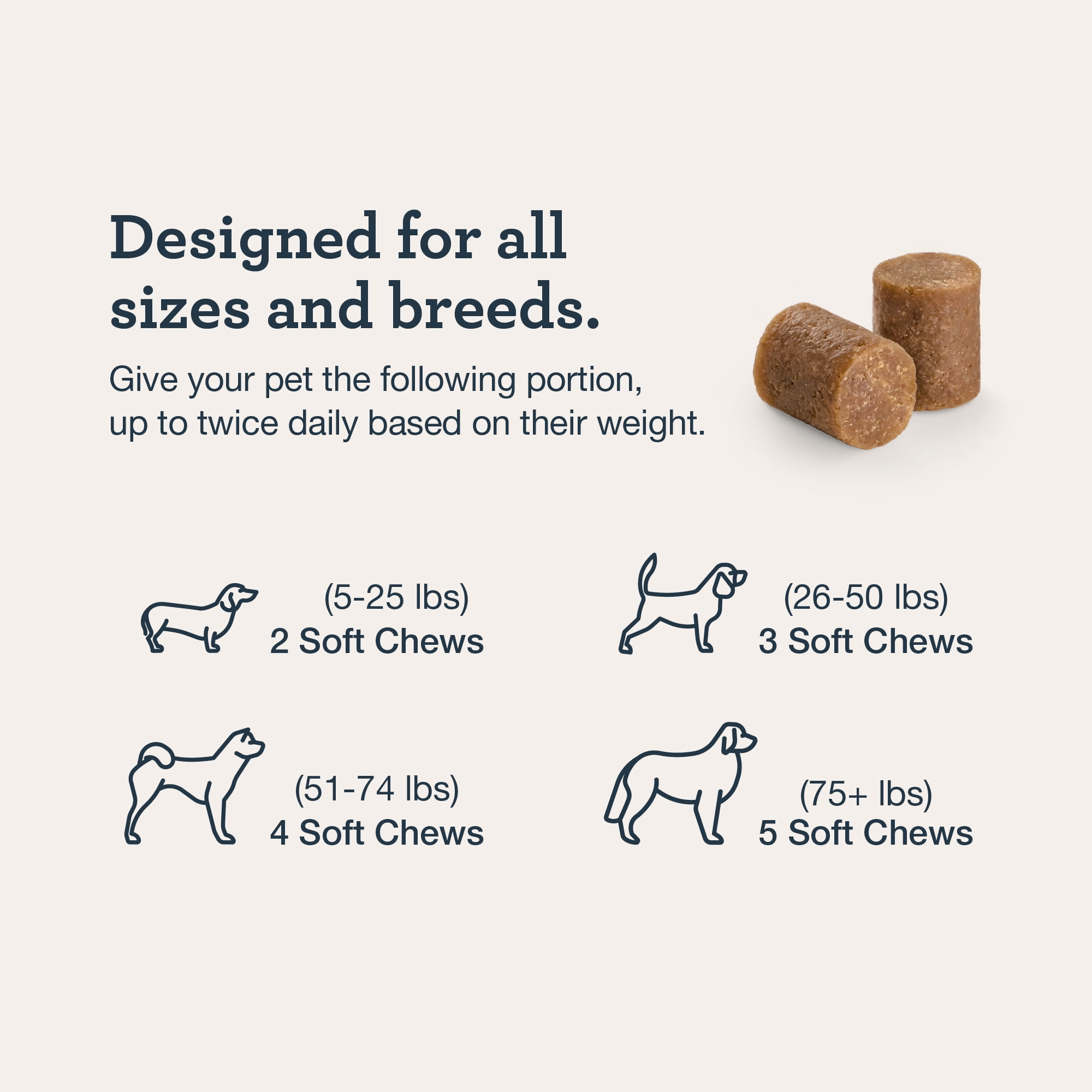 Kradle Calming Daily Soft Chews for Stress & Anxiety in Dogs, Chicken Flavor, 75 Count
