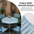thumbnail image 5 of Light Blue Fitted Tablecloth with Elastic Edged, Round Table Cloth for Dining Table, Modern Abstract Art Ombre Striped Waterproof Oil Proof Table Cover for Indoor Outdoor 45"-54", 5 of 8