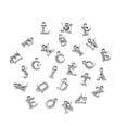 thumbnail image 4 of 26 Unids / Paquete a-Z Letras Crystal Charms Metal Alphabet Start Beads para Bolsas de Coche Decoraciones DIY Craft Supplies Accesoryis Plata Yinane Encantos del alfabeto, 4 of 8