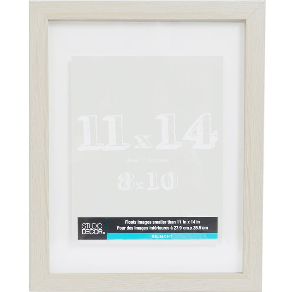 11" x 14" Blonde Belmont Float Picture Frame by Studio Décor - Includes Pre-attached Hanging Hardware - Horizontal or Vertical Display - 1 Pack