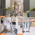 Nefoso Double Rails Clothing Garment Rack,Portable Adjustable Clothes