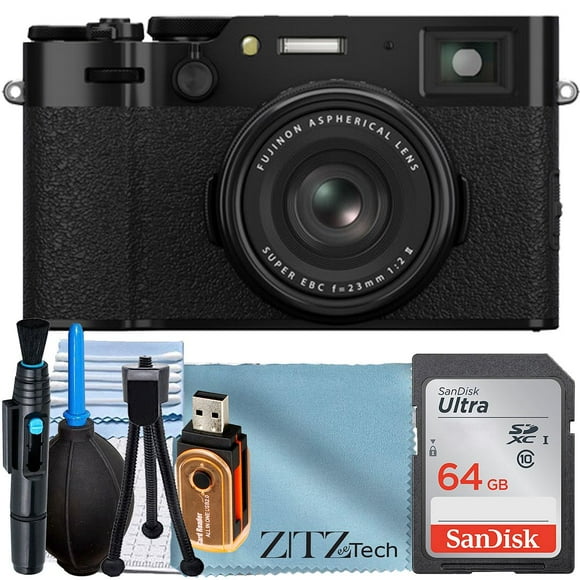 FUJIFILM X100 VI Digital Camera (Black) with SanDisk 64GB Memory Card + ZeeTech Accessory Bundle