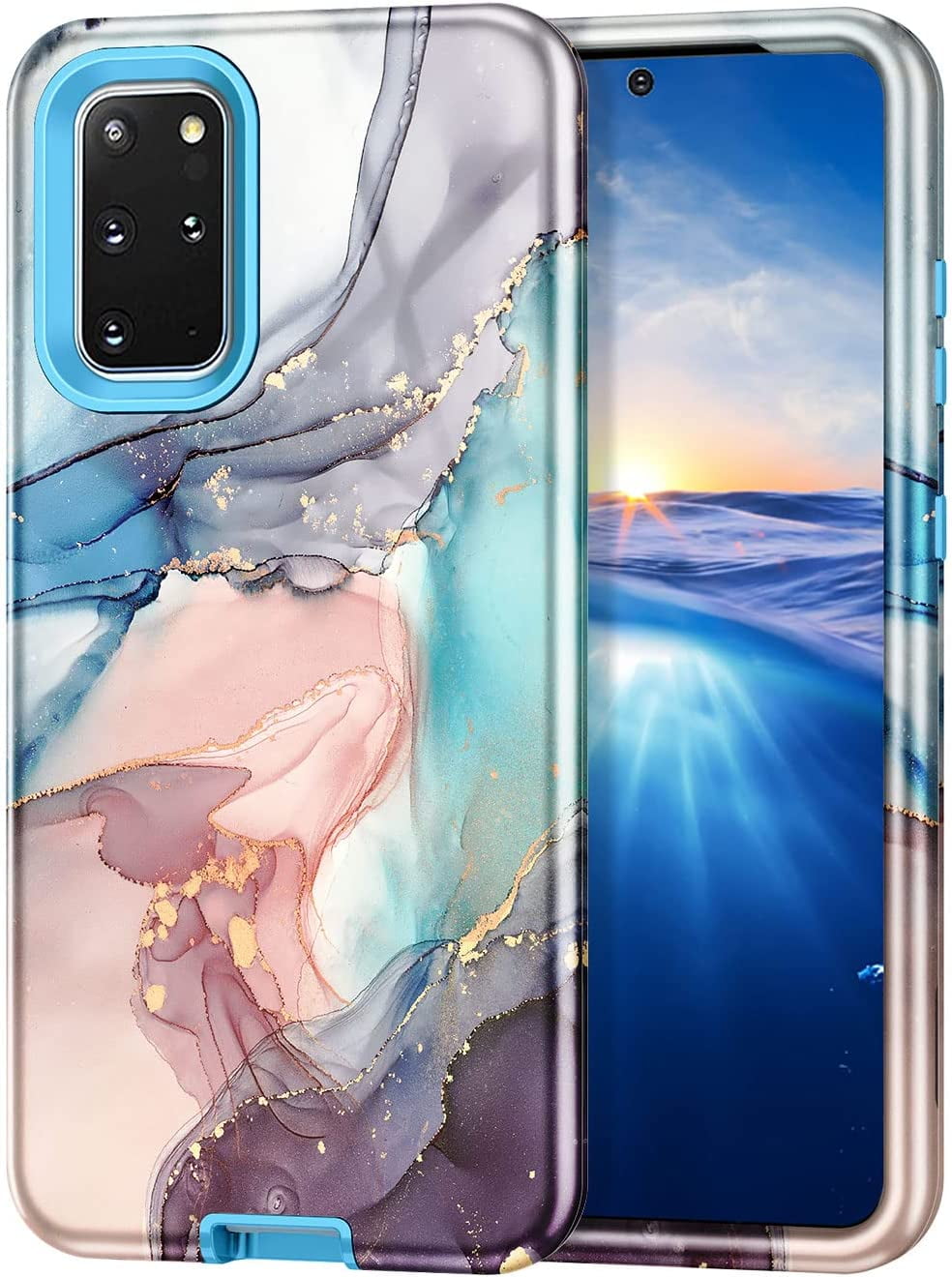 CASEFIV for Samsung S20 Plus/S20+ Case,Marble Heavy Duty Shockproof