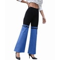 thumbnail image 3 of Cargo Pants for Women Stretch High Waisted Straight Wide Leg Jean Casual Baggy Pants Dark Blue S, 3 of 10