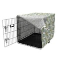 thumbnail image 3 of Cactus Dog Crate Cover, Hand Draw Foliage Pattern Botanical Inspired Floral Tropical Elements, Easy to Use Pet Kennel Cover for Medium Large Dogs, 35" x 23" x 27", Green Reseda Green, by Ambesonne, 3 of 6