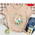 thumbnail image 2 of VBTAPA Easter Shirts for Women Cute Funny Bunny with Glasses Novelty Graphic Short Sleeve T Shirt Casual Loose Easter Day Tee Big Sales Today Khaki L, 2 of 4