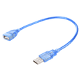 thumbnail image 2 of 10X Short USB 2.0 A Female to Male Extension Cable,10 x USB Female to Male Extension Cable,Blue, 2 of 6
