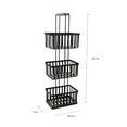 thumbnail image 4 of Simplify 3 Tier Metal Spa Tower Storage Shelf Unit Baskets with Bamboo Handles, Black, 4 of 6