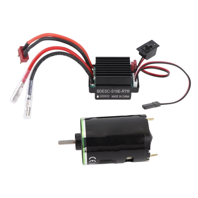 540 Brushed Motor RC Car, High Torsion Motor ESC Set, 360A ESC T Plug, Robust Construction Cooling Fan, Ideal For Challenging Terrains, RC Brushed Motor ESC Set