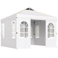 thumbnail image 2 of Outsunny 9.6 x 9.6 ft Pop Up Canopy Tent with Sidewalls, One Push Setup, UPF50+ Outdoor Portable Instant Canopy Shelter with Sandbags, White, 2 of 9